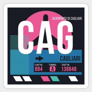 Cagliari (CAG) Airport // Sunset Baggage Tag Magnet